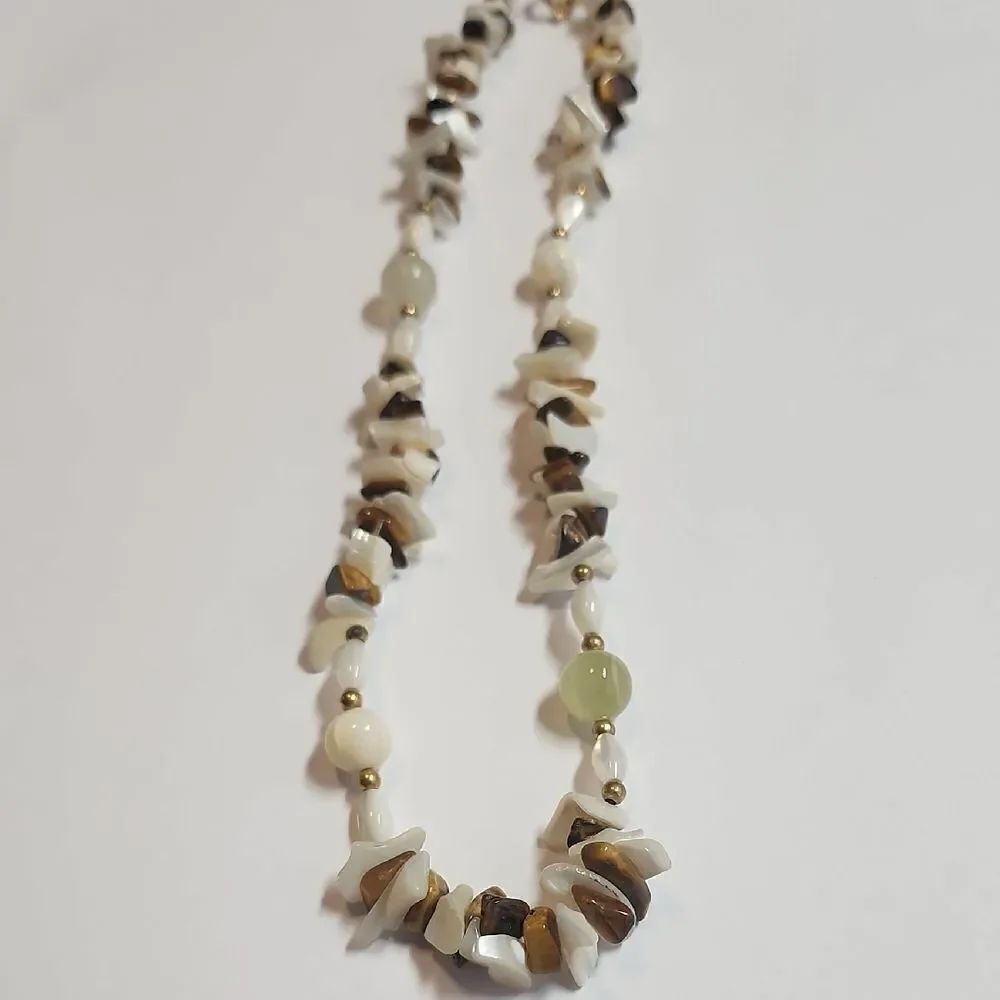 Elegant Glass Necklace Simulated Stones